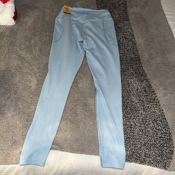 Victorias Sceret Pink active blue leggings side medium with pockets - Picture 5 of 5